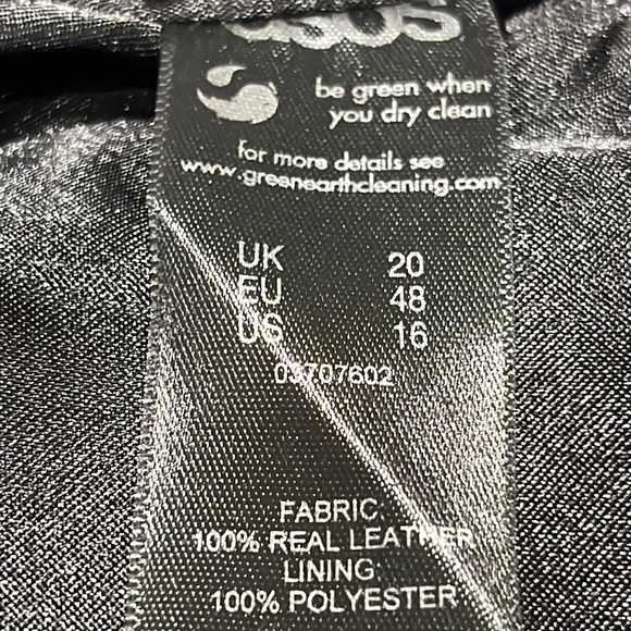 ASOS Charcoal LEATHER KNEE LENGTH LEATHER SKIRT, MOB WIFE, SIZE 16 - Picture 8 of 8